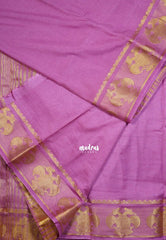 Lavender Pink - Avantika - Semi Mysore Silk Saree with Gandaberunda Border - Perfect for Small Functions