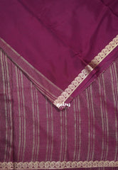 Mulberry Purple - Avantika - Semi Mysore Silk Saree with Small Mango Border - Perfect for Small Functions