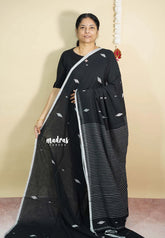 Black - Baby Soft mul cotton with weaving buttas