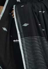 Black - Baby Soft mul cotton with weaving buttas