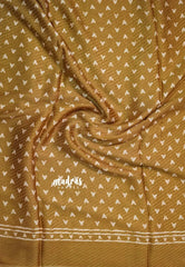 Mustard Brown - Baby Soft Butter Silk Saree with Floral Prints - Best for Daily Wear | Summer