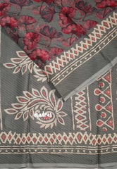 Moonstone Grey - Baby Soft Butter Silk Saree with Floral Prints - Best for Daily Wear | Summer