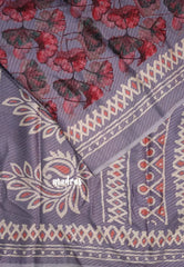 Muted Lavender - Baby Soft Butter Silk Saree with Floral Prints - Best for Daily Wear | Summer