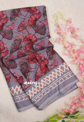 Muted Lavender - Baby Soft Butter Silk Saree with Floral Prints - Best for Daily Wear | Summer