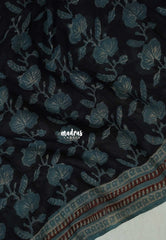 Nightfall Black - Pure Kota Doriya with Bagru Printed Saree - Perfect for Office Wear | Casual Wear | Summer Wear