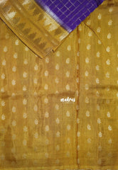 Royal Purple - Durga - Banarasi Premium Viscose Silk Zari Checks with Rettapet Temple Border - Best for Pooja Functions | Diwali Festive