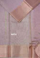 Muted Onion Pink - Banarasi Kota Tissue silk with zari border