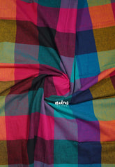 Multicolor - Madras Checks Pure Cotton Blouse Fabric Height 60 inch | Soft Breathable Cotton Best for Frocks/Dresses/Anarkali/shirts/Kurtis