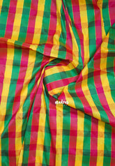 Yellow, Pink and Green - Mayuri - Premium Silk Madras Checks Paalum Pazhamum Kattam Running Blouse Fabric
