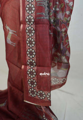 Majestic Maroon - Isha - Fancy Chanderi Silk with Tribal Prints - Best for Office Wear | Casual Wear