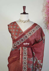 Majestic Maroon - Isha - Fancy Chanderi Silk with Tribal Prints - Best for Office Wear | Casual Wear
