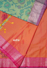 Pastel Green - Chandrika - Ikkat Pochampally Soft Silk with Zari Border