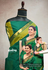 Nayanthara inspired Karthigai silk cotton - Green