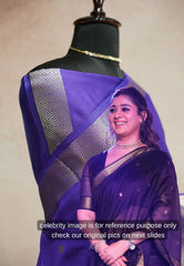 Thendral - Kanchi semi silk Nayanthara inspired borders and buttas - Purple