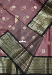 Antique Pink - Durga - Banarasi Soft Katan Silk with Traditional Border and Buttas - Best for Function Wear