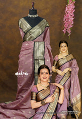 Antique Pink - Kanimozhi - Soft Silk with Traditional Border - Best for Wedding Functions
