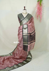 Antique Pink - Kanimozhi - Soft Silk with Traditional Border - Best for Wedding Functions