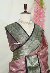 Antique Pink - Kanimozhi - Soft Silk with Traditional Border - Best for Wedding Functions