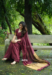 Nayanthara award saree Tissue zari pallu Maroon - Shilpa saree - Madras Sarees