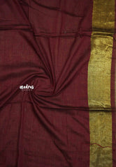 Maroon - Nayanthara award saree Tissue zari pallu with gold border blouse - Shilpa saree