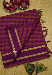Vintage Gadwal silkcotton Magenta - Madras Sarees