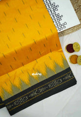 Zara Malgudi Fusion printed silk Ikkat prints - Yellow