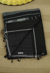 Patteda Anchu saree Black with black - Madras Sarees