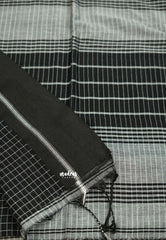 Patteda Anchu saree Black with black - Madras Sarees