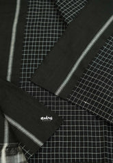 Patteda Anchu saree Black with black - Madras Sarees