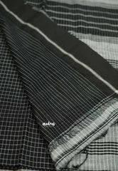 Patteda Anchu saree Black with black - Madras Sarees