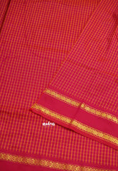 Vintage Gadwal silkcotton Reddish pink - Madras Sarees