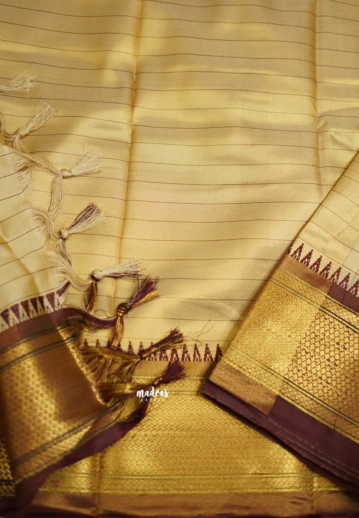 Sico Gadwal checks Beige - Madras Sarees