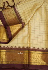 Sico Gadwal checks Beige - Madras Sarees