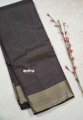 Dual Shade Wine Brown - Raaga - Lightweight Semi tussar bavanji border