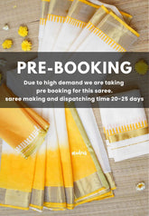 (PRE-BOOKING) Hand-Painted South Cotton Haldi Special Saree & Raw Silk Dhoti Combo for Couples