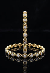 Moksha - Pure Silver Diamond Bangle with Real Gold Finish Traditional Design | Designer Women's Bangle