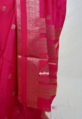 Queen's Pink - Durga - Banarasi Premium Viscose Silk with Peacock Border and Buttas - Best for Wedding Functions