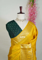 Turmeric Yellow - Durga - Banarasi Premium Viscose Silk Vairaoosi Weaving with Traditional Ambari Yanai Border- Best for Wedding Functions