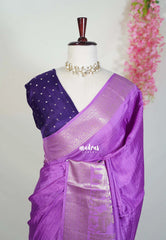 Lavender Purple - Durga - Banarasi Premium Viscose Silk Vairaoosi Weaving with Traditional Ambari Yanai Border- Best for Wedding Functions
