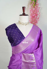 Lavender Purple - Durga - Banarasi Premium Viscose Silk Vairaoosi Weaving with Traditional Ambari Yanai Border- Best for Wedding Functions