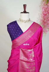 Queen's Pink - Durga - Banarasi Premium Viscose Silk Vairaoosi Weaving with Traditional Ambari Yanai Border- Best for Wedding Functions