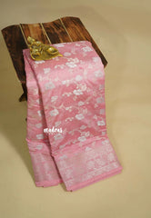 Blush Rose - Pushpavalli - Rich Banarasi Silk with Full Floral Weaving Body