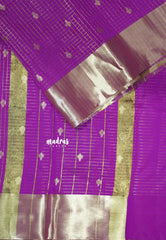 Dark Magenta - Durga - Traditional Banarasi kattam crushed semi soft silk saree