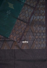 Peacock Jade - Durga - Banarasi Silk Cotton Saree with Zari Weaving - Best for Temple Visit