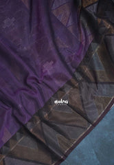 Muted Lavender - Durga - Banarasi Silk Cotton Saree with Zari Weaving - Best for Temple Visit