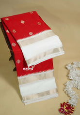 Durga - Traditional Banarasi semi soft silk saree - Chilli red