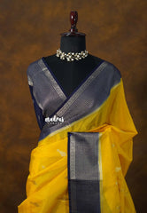 Mango Yellow - Durga - Banarasi Soft Katan Silk with Border - Best for Festive Wear