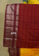 Mango Yellow - Durga - Banarasi soft warm silk with zari border