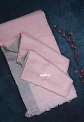 Peach Blush - Fancy cotton Saree with Tube Beats Zardosi Work Buttas and Pallu - Perfect for Office Wear | Summer Wear | Casual Wear