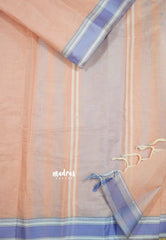 Peach Serenity – Fancy Cotton Saree with Buddha Embroidery Blouse